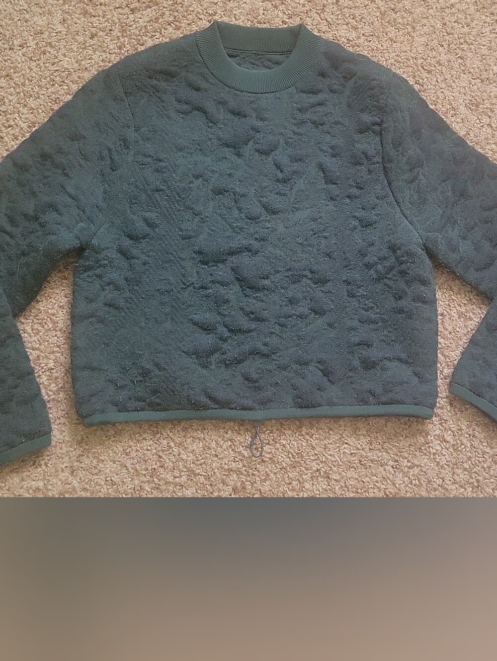 Lululemon Forest Green Textured Crewneck Sweatshirt.